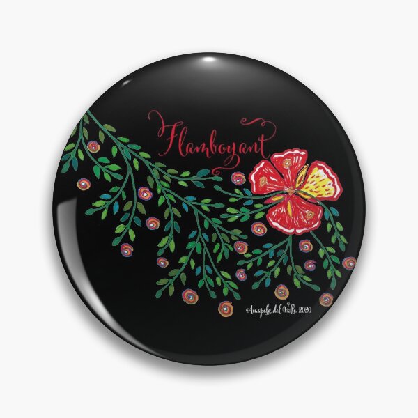 Item preview, Puerto Rico Flamboyant foliage and flowers on black background designed and sold by AmapolaDelValle.