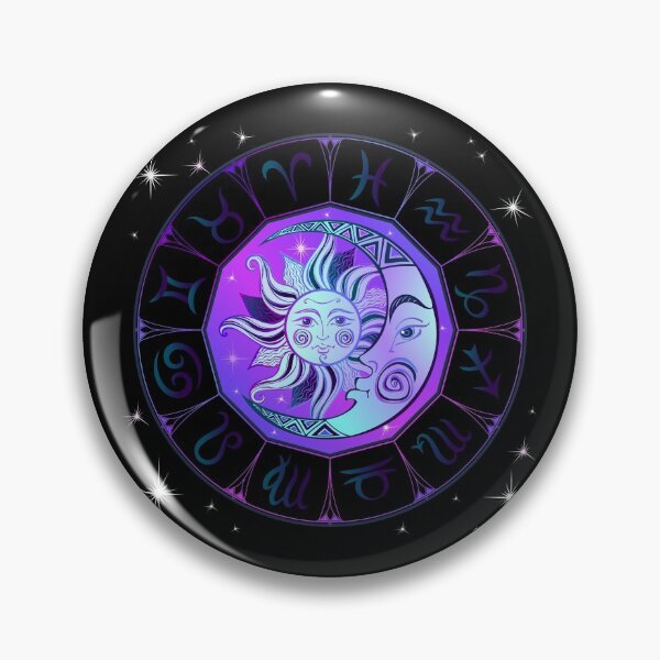 Item preview, Zodiac Neon Sun and Crescent Moon Dial designed and sold by Trinket-Trickster.