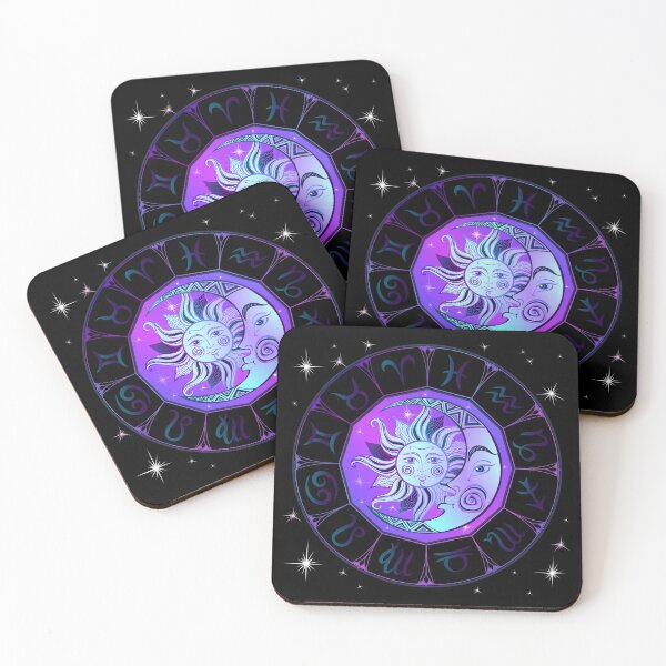 Item preview, Zodiac Neon Sun and Crescent Moon Dial designed and sold by Trinket-Trickster.