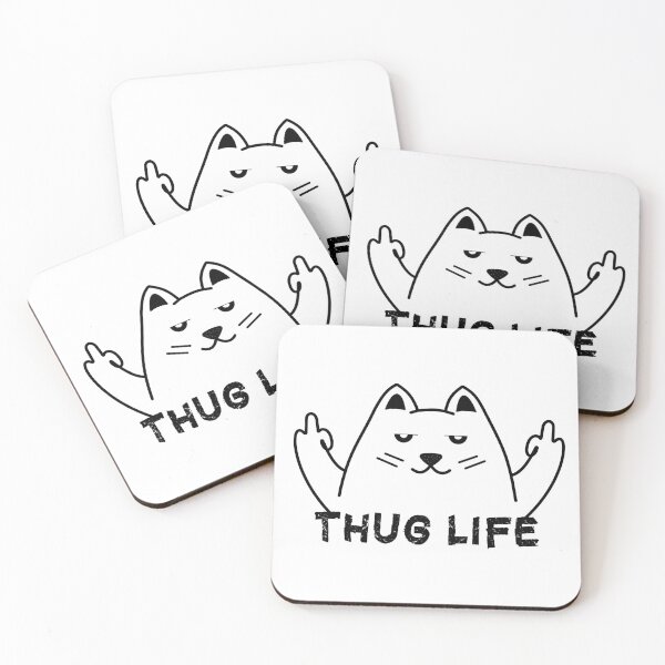 Item preview, cat flipping off - thug life designed and sold by sanew.