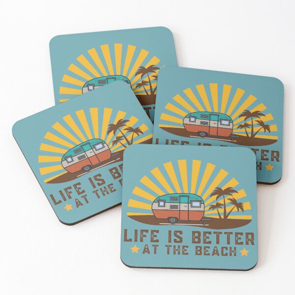 Item preview, summer time , vintage camper van  and beach , surf board, designed and sold by Growwithme.