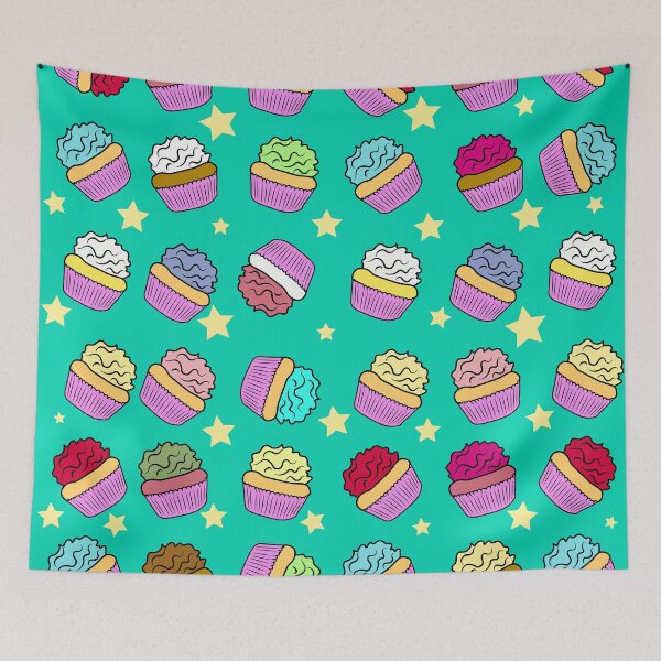 Item preview, Cupcakes and star pattern designed and sold by nuriart.