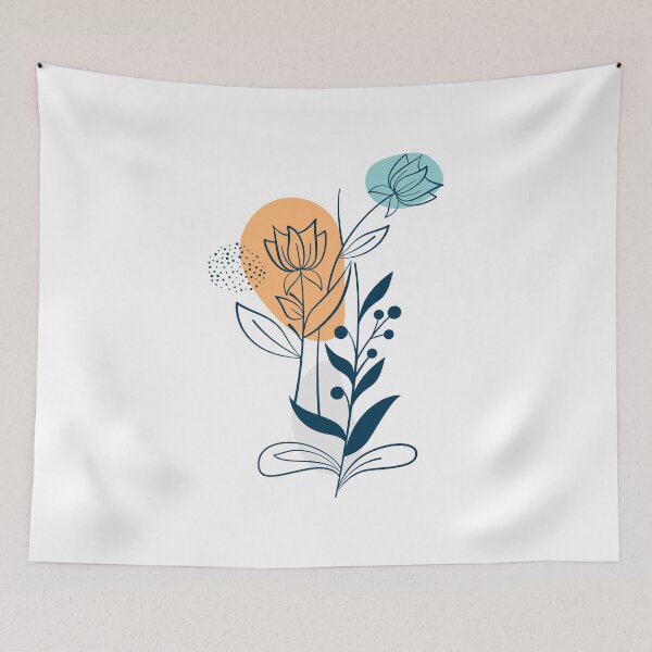 Aperçu de l'œuvre Feuilles de fleurs minimales abstraites créée et vendue par YaliliArt.