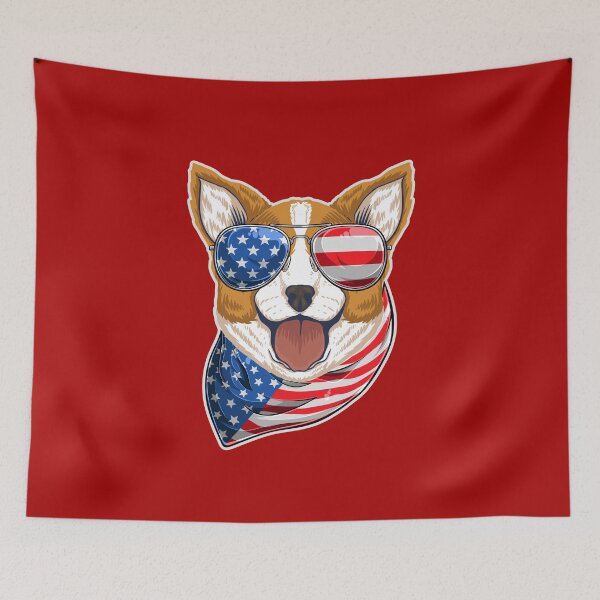 Item preview, All American Corgi 4th of July on Red designed and sold by Uppercase Tees.