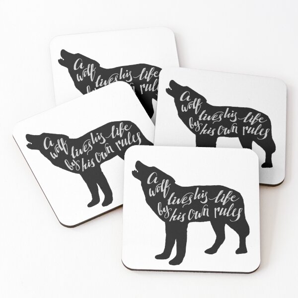 Item preview, hand-drawn lettering wolf lives his life by his own rules designed and sold by Sya Prints.