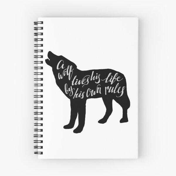 Item preview, hand-drawn lettering wolf lives his life by his own rules designed and sold by Sya Prints.
