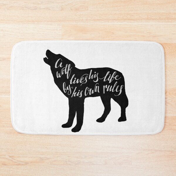 Item preview, hand-drawn lettering wolf lives his life by his own rules designed and sold by Sya Prints.