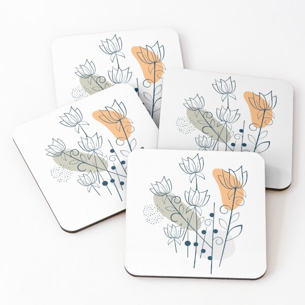 Item preview, Line Art Minimal Flower Leaves designed and sold by YaliliArt.