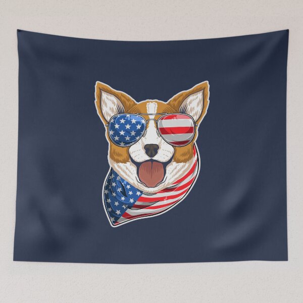 Item preview, All American Corgi 4th of July on Red designed and sold by Uppercase Tees.