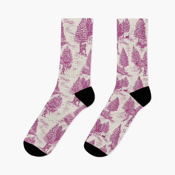 Item preview, Magenta Bigfoot / Sasquatch Toile de Jouy designed and sold by somecallmebeth.