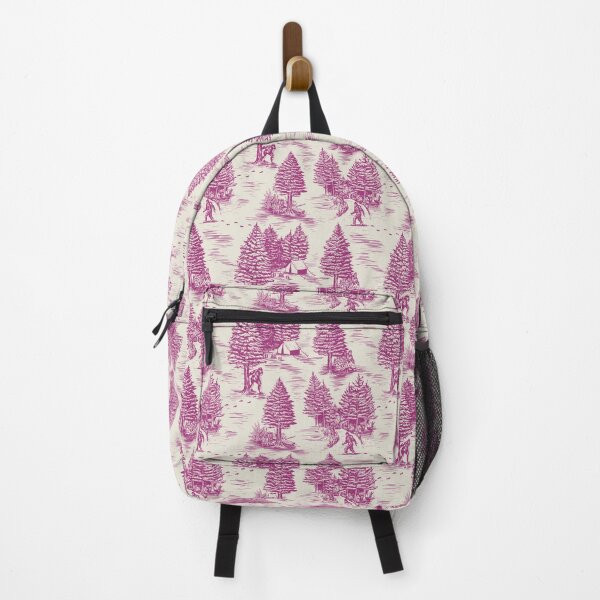 Item preview, Magenta Bigfoot / Sasquatch Toile de Jouy designed and sold by somecallmebeth.