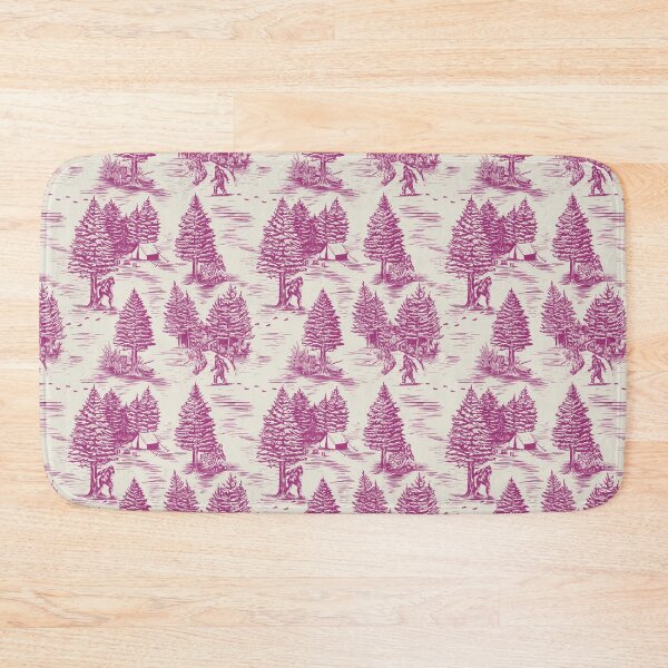 Item preview, Magenta Bigfoot / Sasquatch Toile de Jouy designed and sold by somecallmebeth.