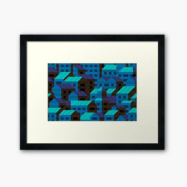 11:30 PM, full moon over the city Framed Art Print