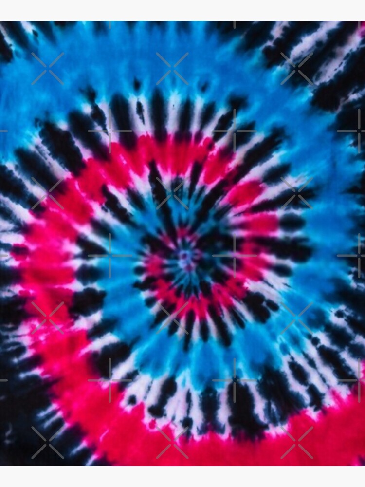 Two color Red and Black Wave Spiral Tie-dye T-shirt