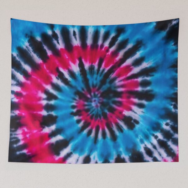 Item preview, Wave Tie Dye Red And Blue With Black Multicolor TieDye designed and sold by tee4shirt.