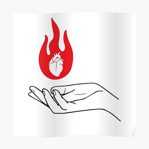 Poster Brennendes Herz Redbubble