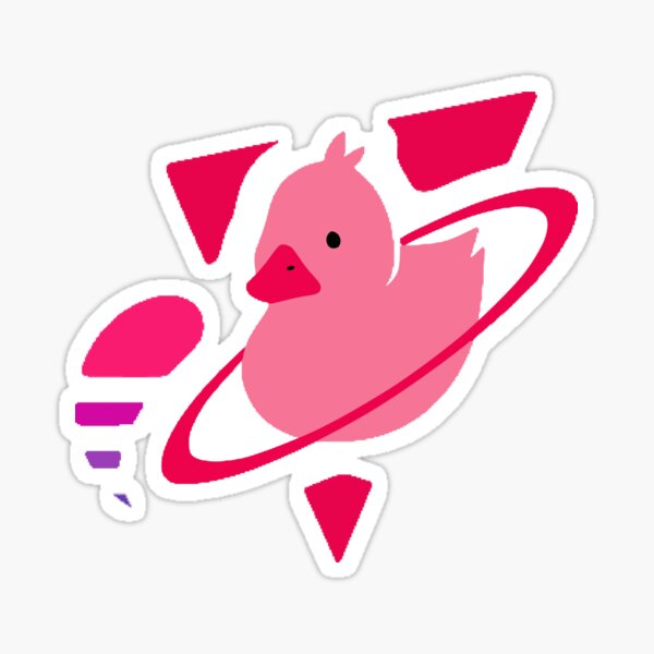 Neon Quackity Planet Duck Sticker
