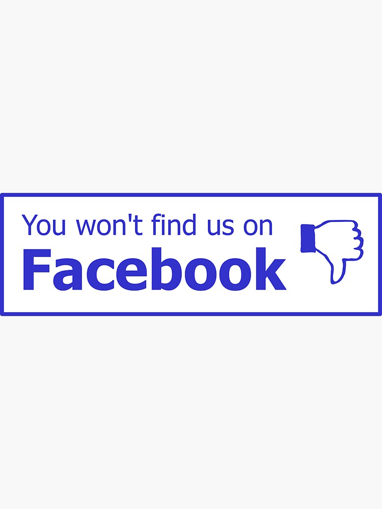 Thumbnail 3 of 3, Magnet, You won't find us on Facebook (thumb down, blue) designed and sold by tserong.
