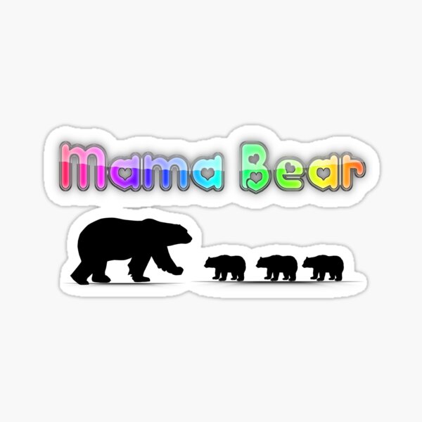 Mama Bear and Cubs Sticker for Sale by Erin0987