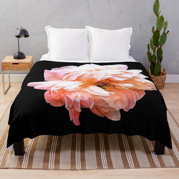 Item preview, Light Peony on a Black Background designed and sold by SeaChangeDesign.