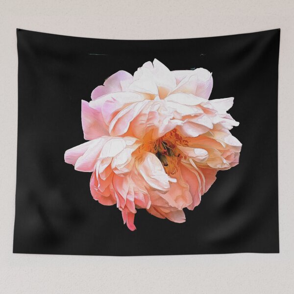 Item preview, Light Peony on a Black Background designed and sold by SeaChangeDesign.
