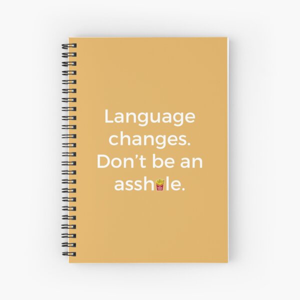 Language changes. (Orange) Spiral Notebook