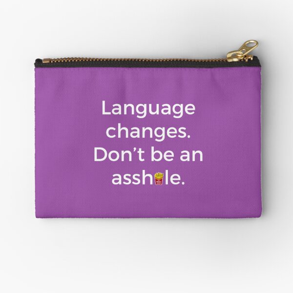 Language changes. (Purple) Zipper Pouch