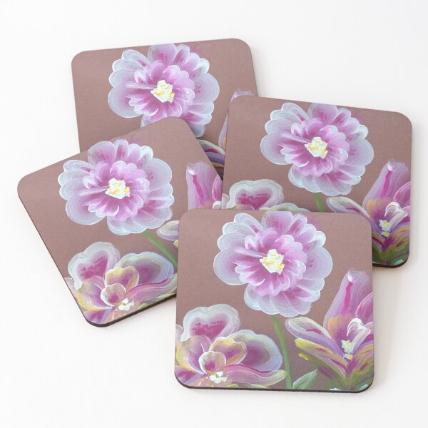 Item preview, Purple Chrysanthemums Hand Painted Oil Paint Painting Framed Print designed and sold by UncleStuScience.