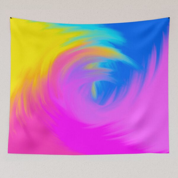 Item preview, Bright Multicolored Watercolor Swirl Wave (Blue, Pink, Yellow) designed and sold by Cosmic-Ferret.