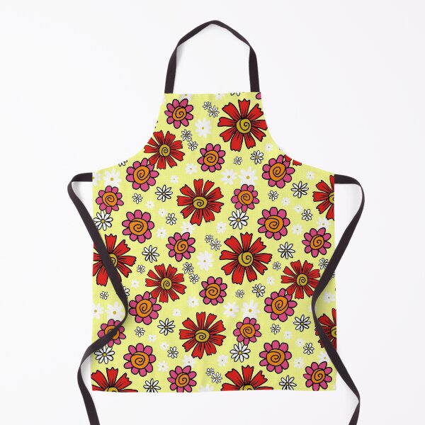 Item preview, Retro Flower Power Floral Pattern Yellow designed and sold by Julie Erin Designs.