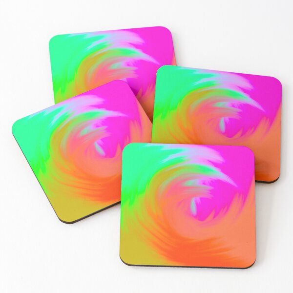 Item preview, Bright Multicolored Watercolor Swirl Wave (Pink, Orange, Green) designed and sold by Cosmic-Ferret.