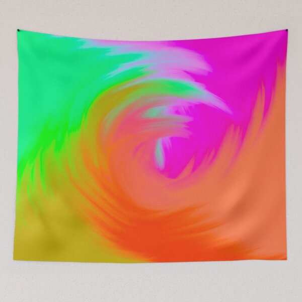Item preview, Bright Multicolored Watercolor Swirl Wave (Pink, Orange, Green) designed and sold by Cosmic-Ferret.