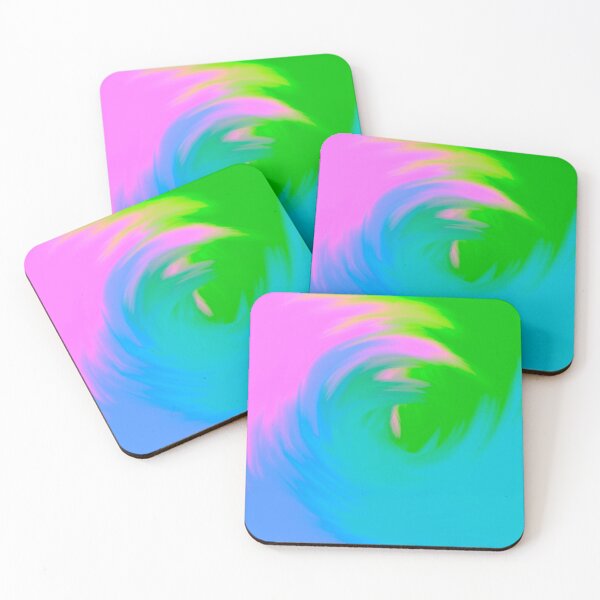 Item preview, Bright Multicolored Watercolor Swirl Wave (Green, Blue, Pink) designed and sold by Cosmic-Ferret.