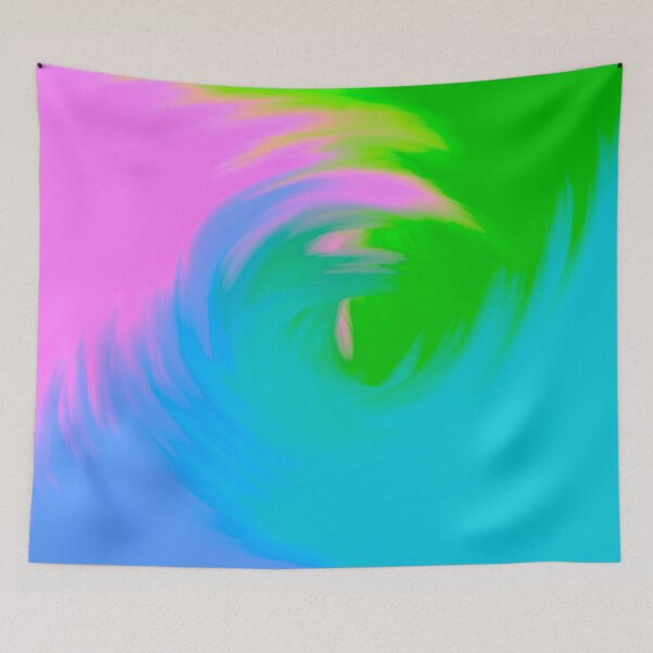 Item preview, Bright Multicolored Watercolor Swirl Wave (Green, Blue, Pink) designed and sold by Cosmic-Ferret.