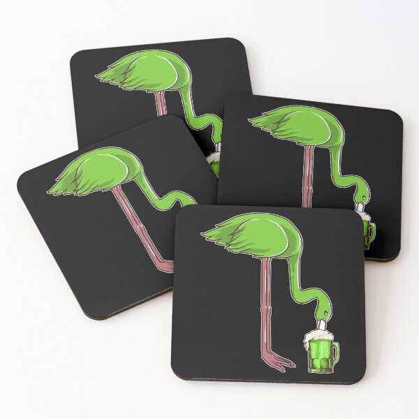 Item preview, Green beer makes cute flamingos happy | Flamingo love designed and sold by Petra Becker.