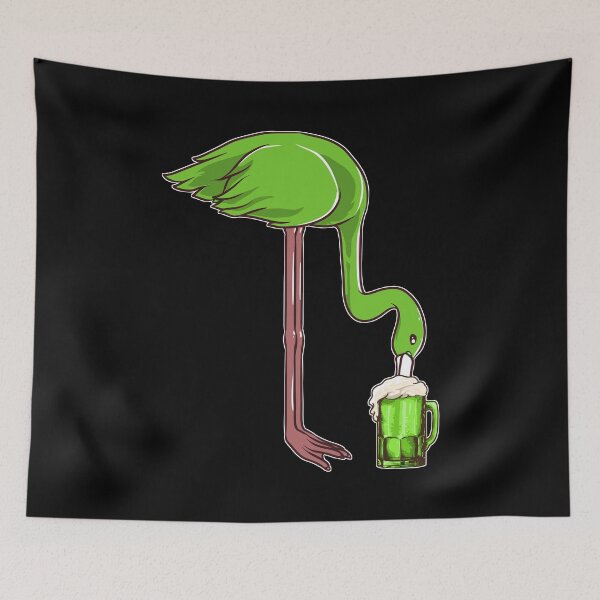 Item preview, Green beer makes cute flamingos happy | Flamingo love designed and sold by Petra Becker.