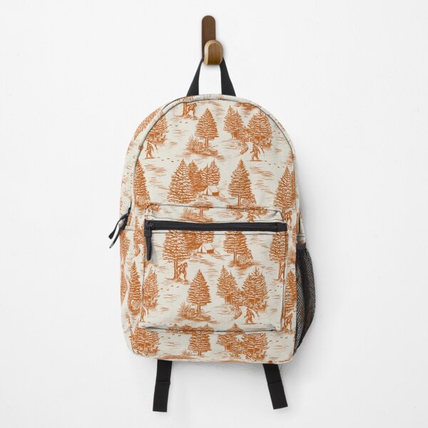 Item preview, Orange Bigfoot / Sasquatch Toile de Jouy designed and sold by somecallmebeth.