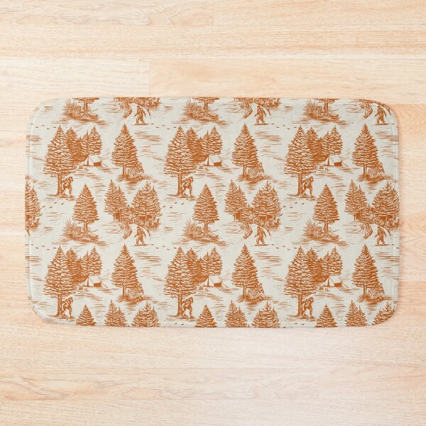 Item preview, Orange Bigfoot / Sasquatch Toile de Jouy designed and sold by somecallmebeth.