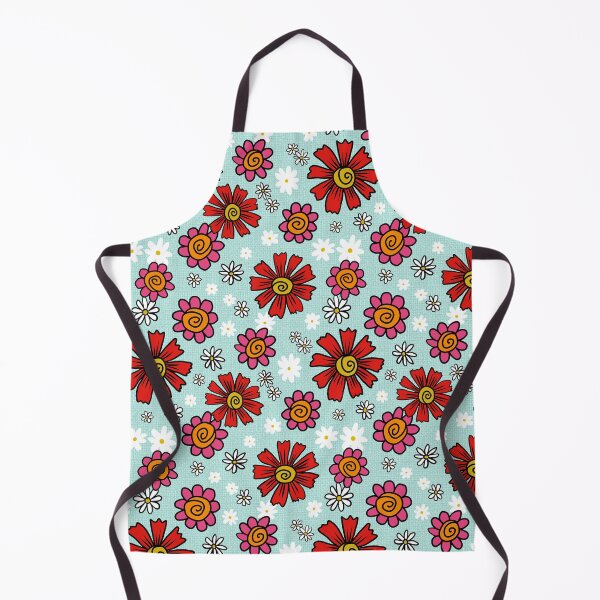 Item preview, Retro Flower Power Floral Pattern Blue designed and sold by Julie Erin Designs.