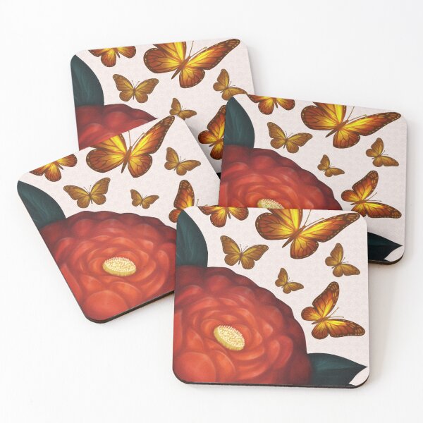Item preview, Hanafuda Butterflies Peony designed and sold by MrRamenBox.