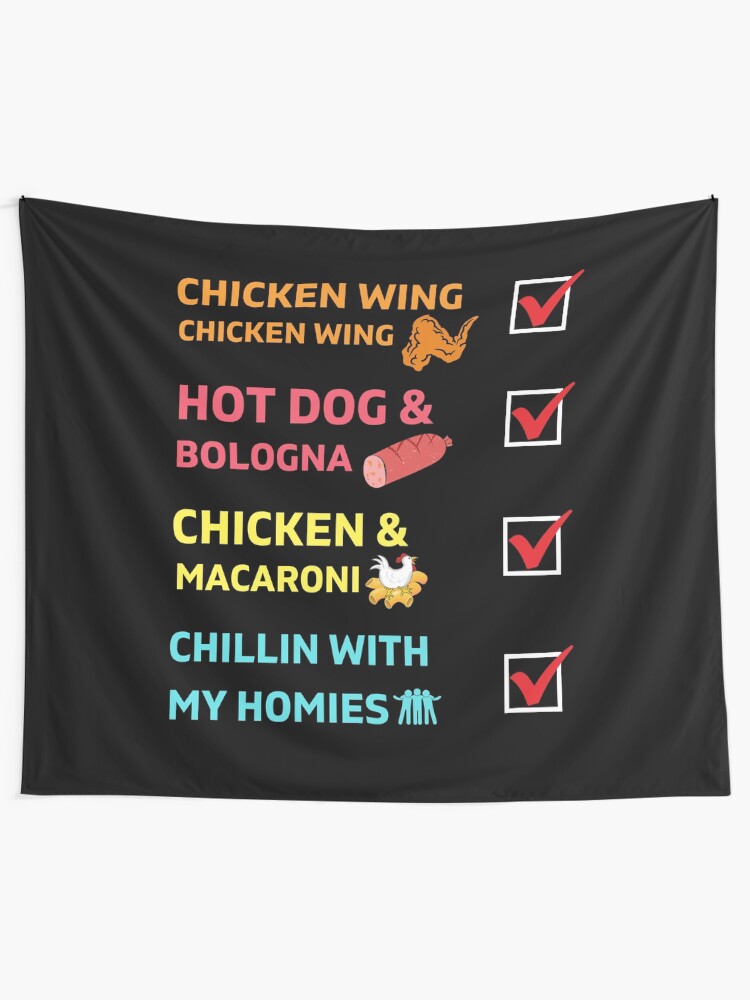 "Chicken Wing Chicken Wing Hot Dog and Baloney (Bologna) Chicken and