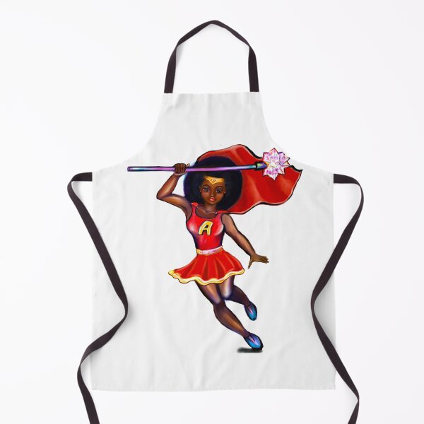 Item preview, Black anime superhero girl with red cape ! beautiful black girl with Afro hair, brown eyes, Cherry pink lips and dark brown skin. Hair love ! designed and sold by Artonmytee.