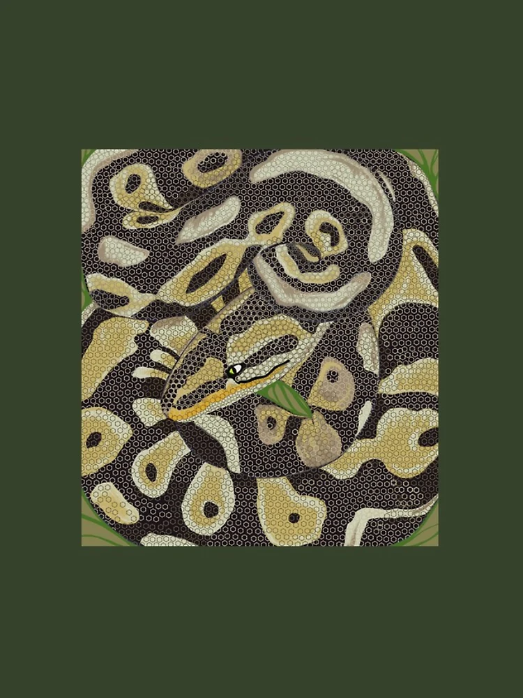 Thumbnail 4 of 4, iPhone Case, technical pattern snake skin python designed and sold by Magicbrush13.