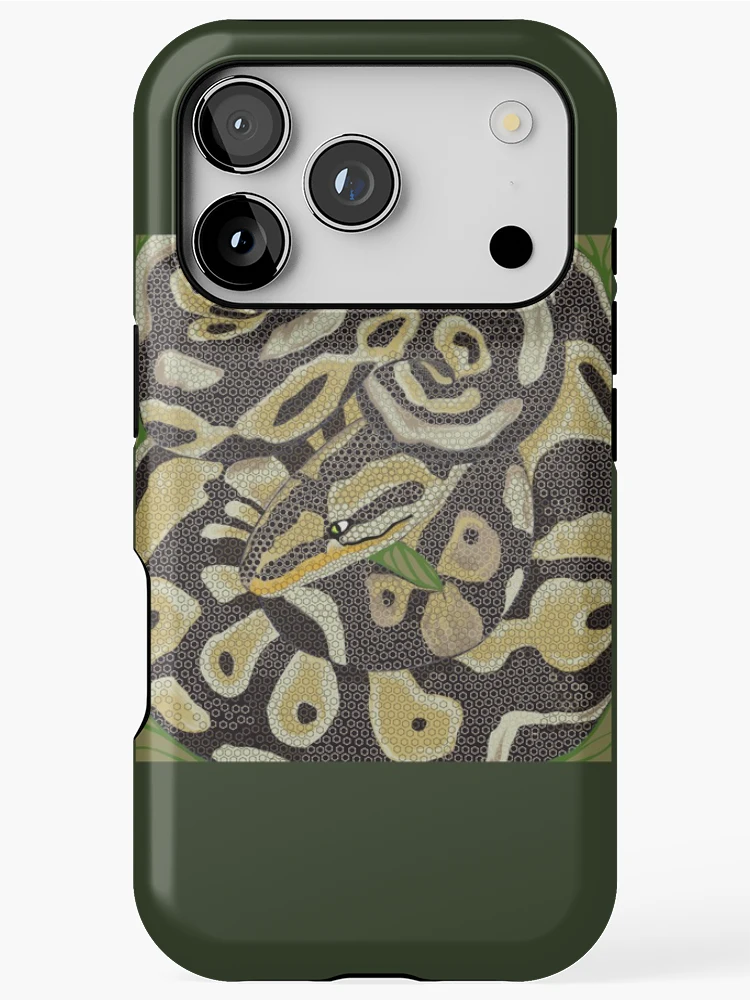 Thumbnail 1 of 4, iPhone Case, technical pattern snake skin python designed and sold by Magicbrush13.