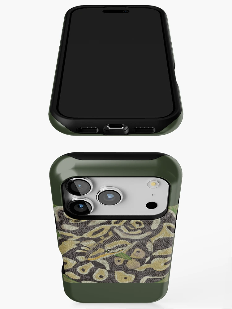 Thumbnail 3 of 4, iPhone Case, technical pattern snake skin python designed and sold by Magicbrush13.
