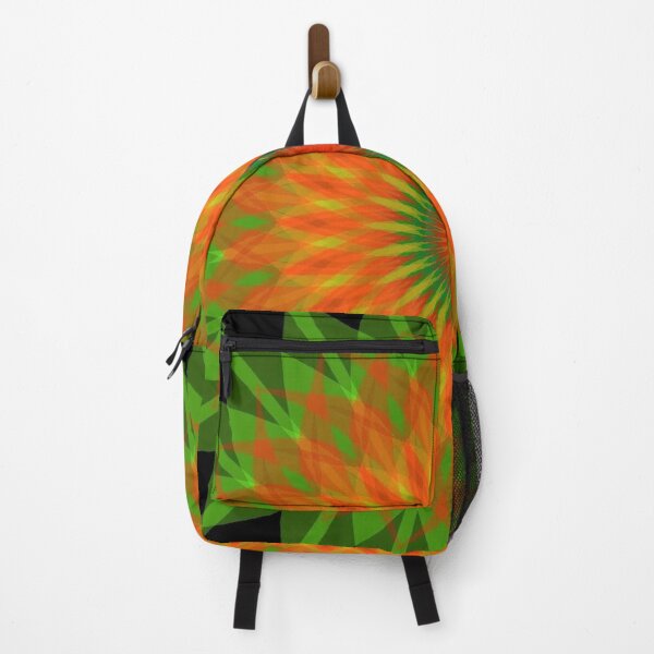 Item preview, Abstract Green & Orange Sunrise Spiral Flower designed and sold by SXW Designs.