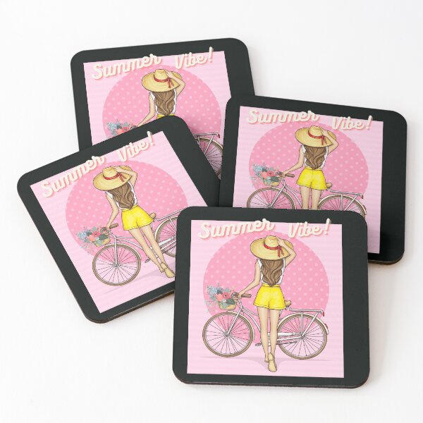 Item preview, Summer Vibe woman bike-circle outing ride  designed and sold by Kamzzi.