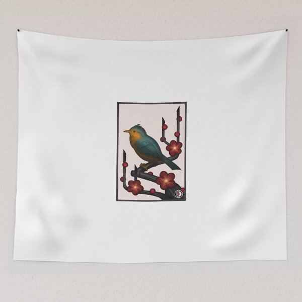 Item preview, Hanafuda Bush Warbler Plum Blossom designed and sold by MrRamenBox.