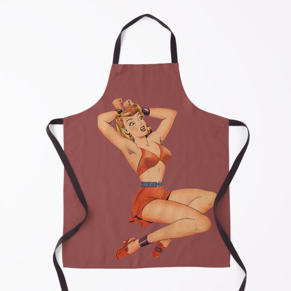 Item preview, Startled Girl, 1940s pin up, handcuffs, shackled, scared, halter top, Betty, damsel in distress designed and sold by Nostrathomas66.