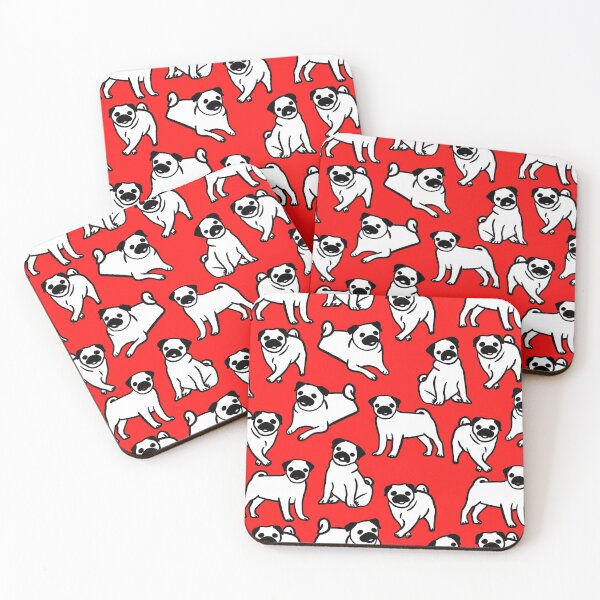 Item preview, Pug Pattern on Red designed and sold by Rocket-To-Pluto.